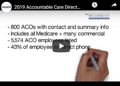 2019 Accountable Care Directory from MCOL Version 2