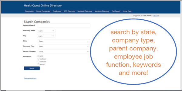 HealthQuest Online Driectory Database Subscription from MCOL